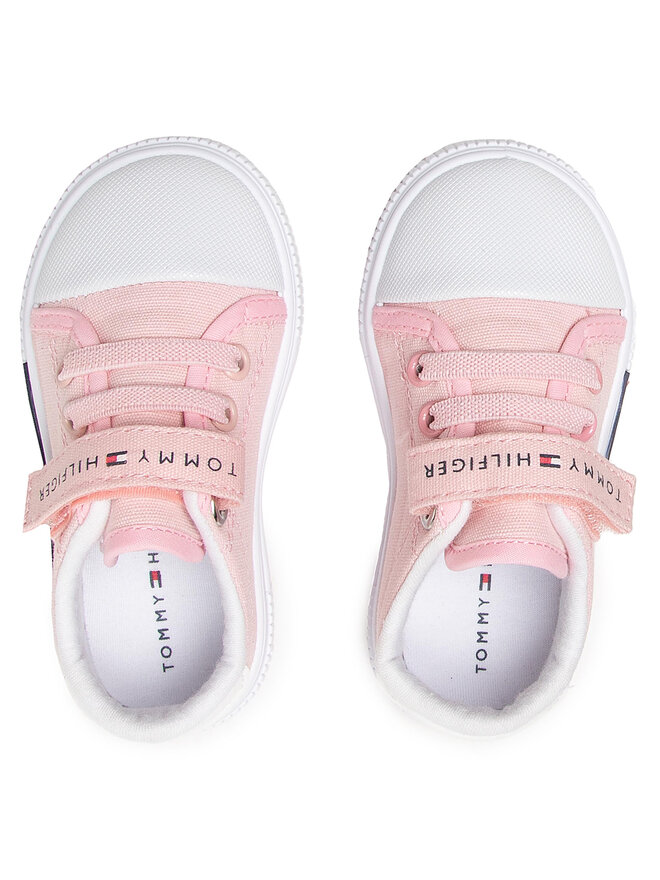 Tommy Hilfiger Кецове Tommy Hilfiger Low Cut Lace-Up/Velcro Sneaker T1A4-31007-0890 Розов
