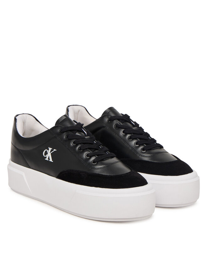 Calvin Klein Sneakers Calvin Klein Flatform Lace Up Tcap Lth-Su HW0HW03438 Schwarz