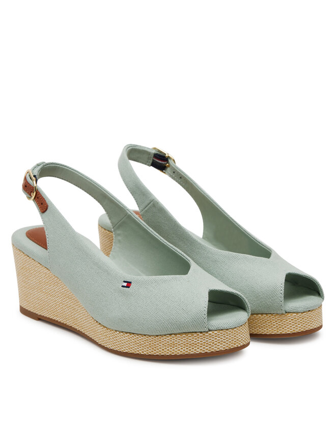 Tommy Hilfiger Espadryle Tommy Hilfiger Flag Mid Wedge Espad Slingback FW0FW08595 Błękitny