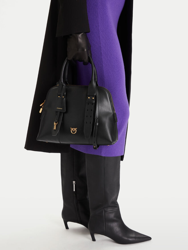 PINKO Дамска чанта PINKO Bowling Bag Medium AI 25-26 PLTT 105906 A0QO Черен