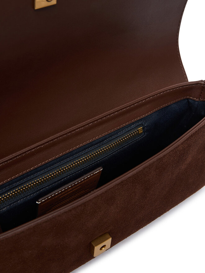 Tommy Hilfiger Handtasche Tommy Hilfiger American Icon Clutch Suede AW0AW19515 Braun