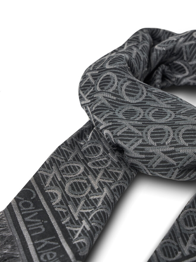 Calvin Klein Φουλάρι Calvin Klein Aop Monogram Jacquard LV04F8054G Μαύρο