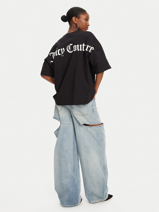 Juicy Couture Juicy Couture Camiseta Boyfriend JCTES09 Negro Relaxed Fit