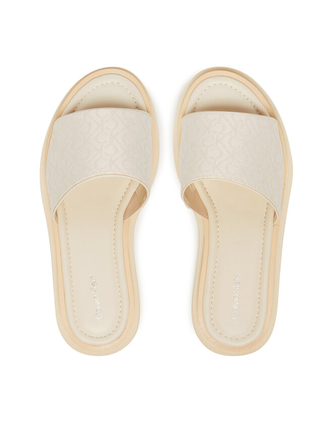 Calvin Klein Chanclas Calvin Klein Flatform Slide Jacq HW0HW02461 Écru