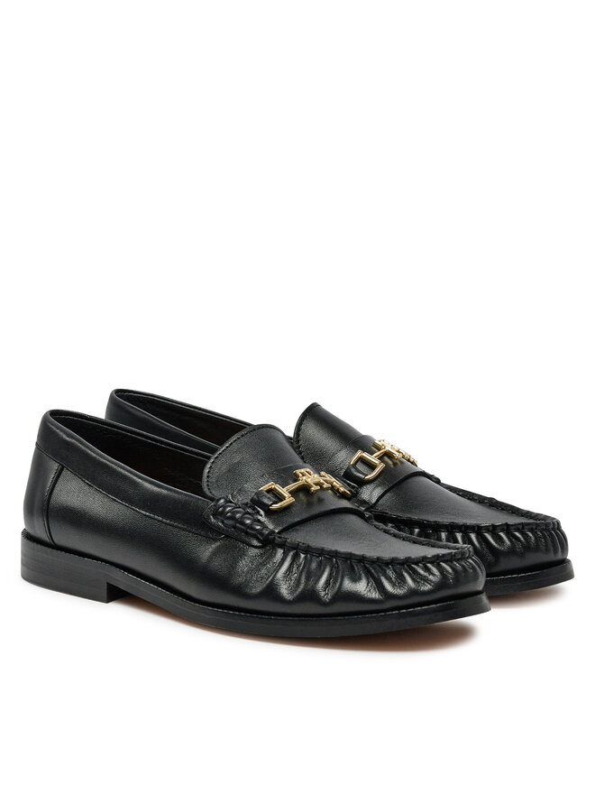 Tommy Hilfiger Mokassins Tommy Hilfiger Soft Leather Horsebit Loafer FW0FW08414 Schwarz