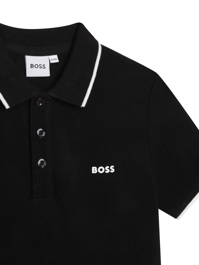 BOSS Boss Поло J25P26 D Чорний Regular Fit