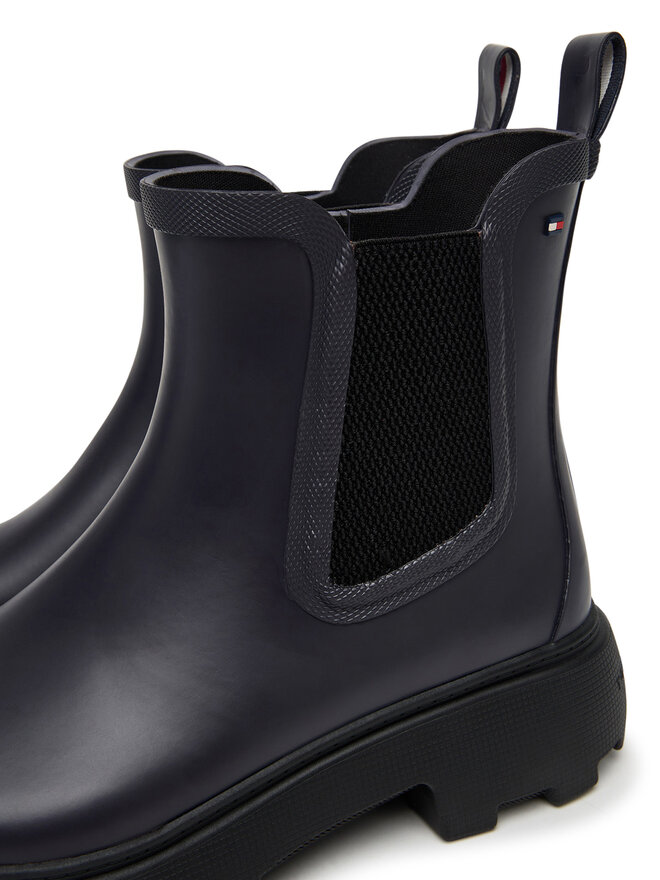 Tommy Hilfiger Гумени ботуши Tommy Hilfiger Rubber Flag Cleated FW0FW08637 Тъмносин