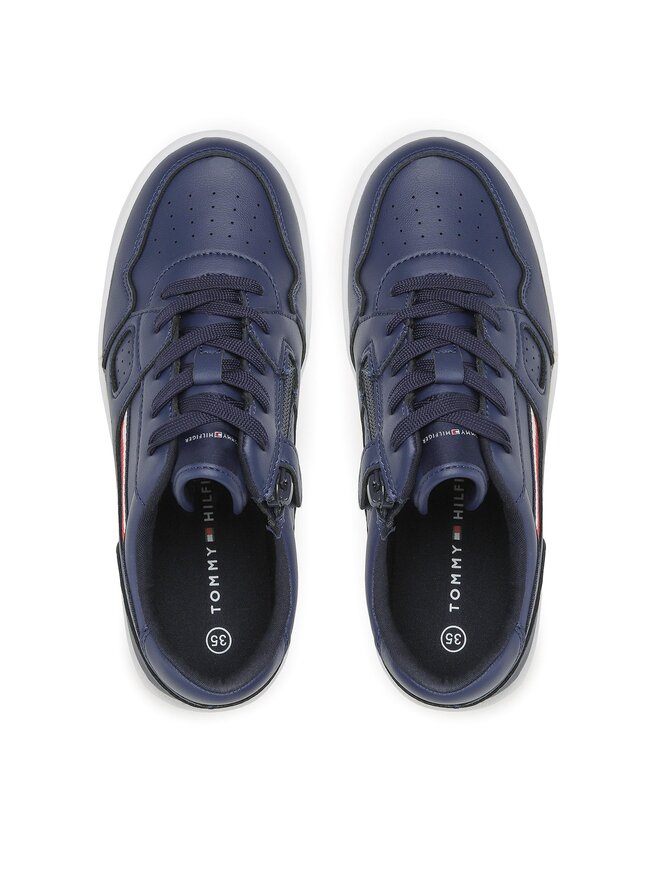 Tommy Hilfiger Αθλητικά Tommy Hilfiger Stripes Low Cut Lace-Up Sneaker T3X9-32848-1355 S Σκούρο μπλε