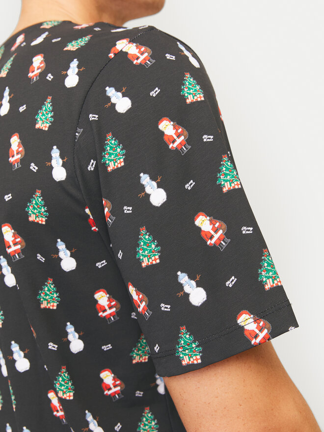 Jack&Jones Jack&Jones Majica Xmas Merry 12265399 Črna Standard Fit