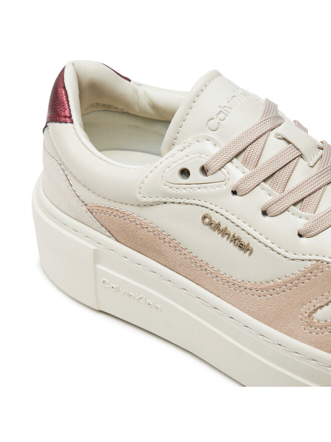 Calvin Klein Snīkeri Calvin Klein Ff Cupsole Lace Up W/Ml Mix M HW0HW02125 Bēšs