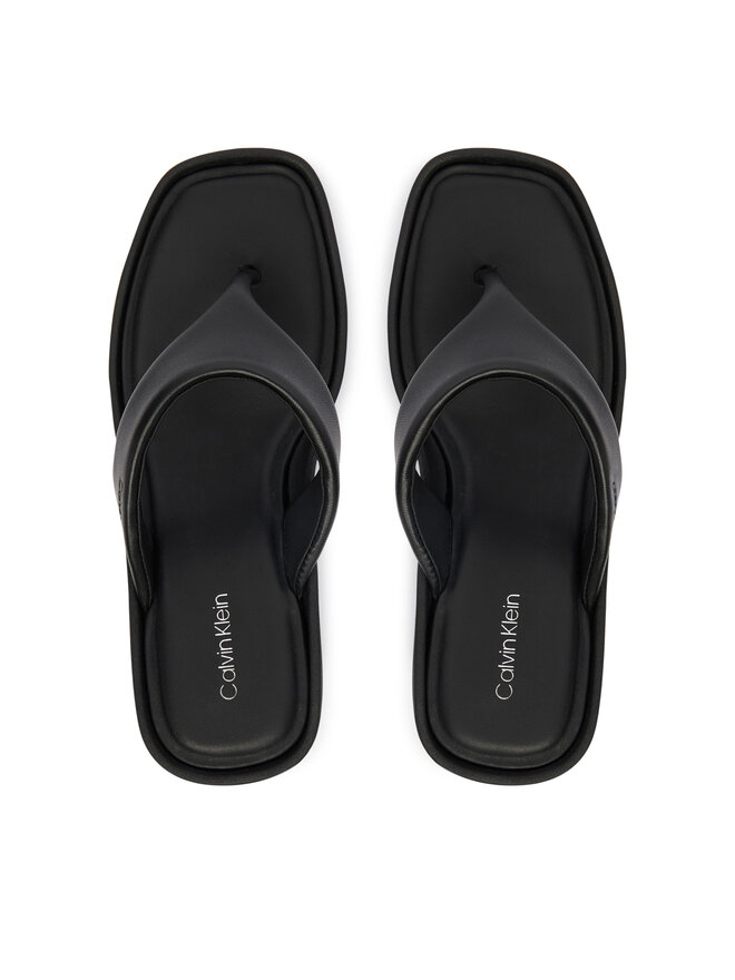 Calvin Klein Zehentrenner Calvin Klein Wedge 70 Sndl Thong Lth HW0HW02880 Schwarz