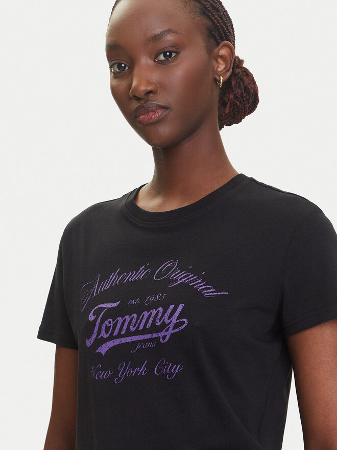 Tommy Jeans Tommy Jeans Marškinėliai Essential DW0DW21404 Juoda Regular Fit