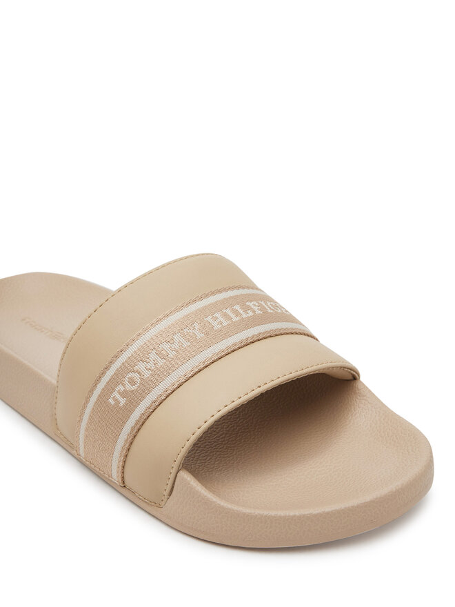 Tommy Hilfiger Klapki Tommy Hilfiger Hilfiger Poolside With Webbing FW0FW08529 Beżowy