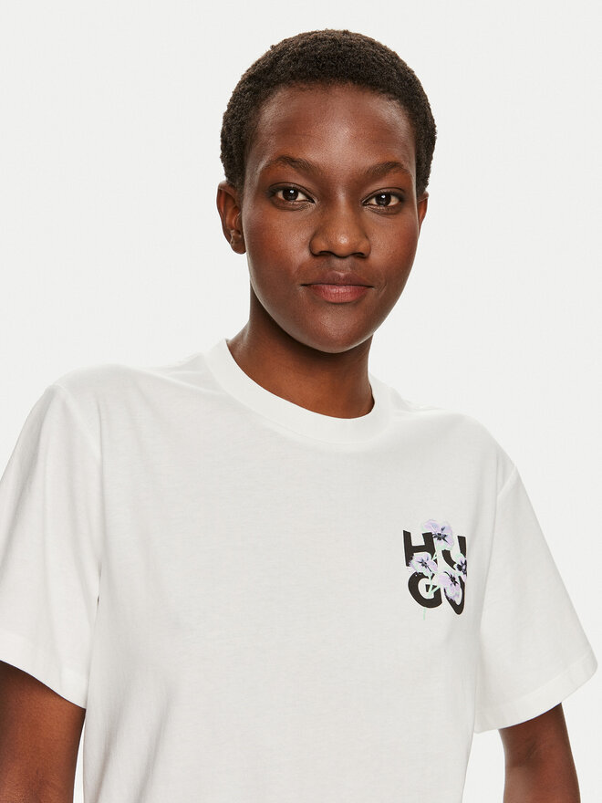 HUGO Hugo T-Shirt Vintage 50520307 Εκρού Relaxed Fit