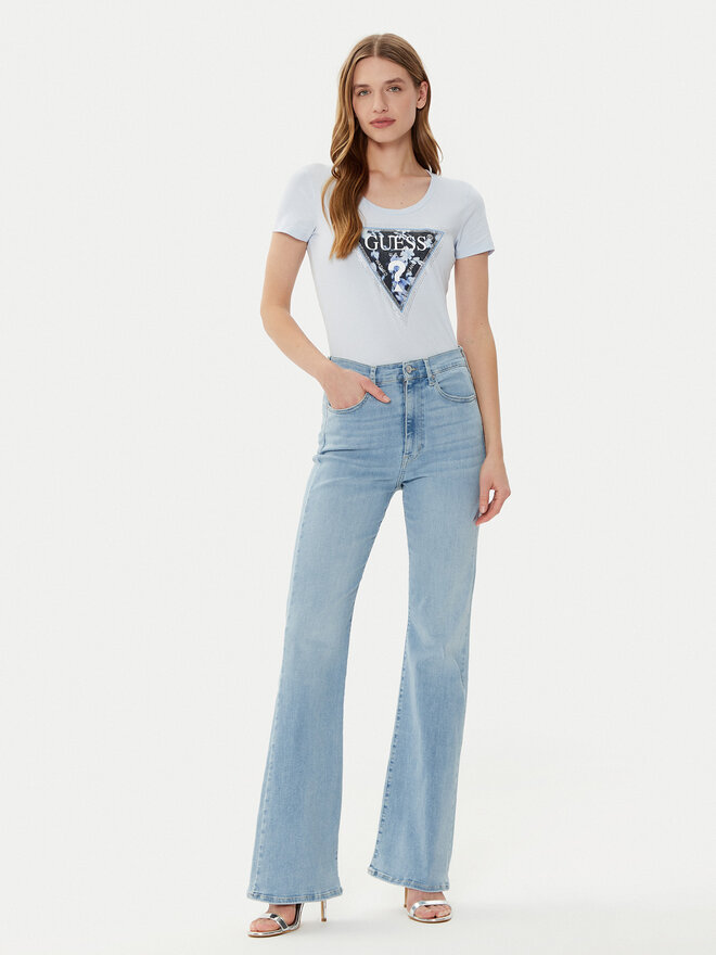 Guess Guess Majica W5RI00 J1314 Modra Regular Fit