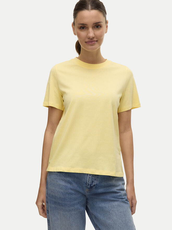 Vero Moda Vero Moda Marškinėliai Paulina 10316991 Geltona Regular Fit