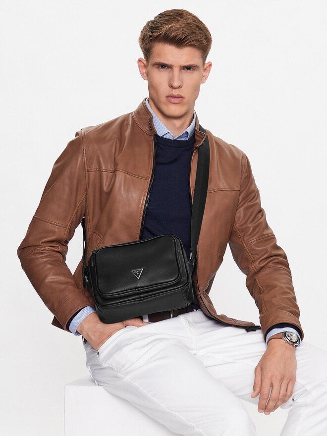 Guess Geantă crossover Guess Cestosa Saffiano Smart HMECSA P3229 Negru