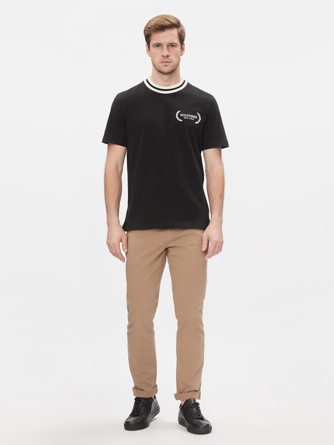 Tommy Hilfiger Tommy Hilfiger T-Shirt Laurel Tipped Tee MW0MW33681 Μαύρο Regular Fit