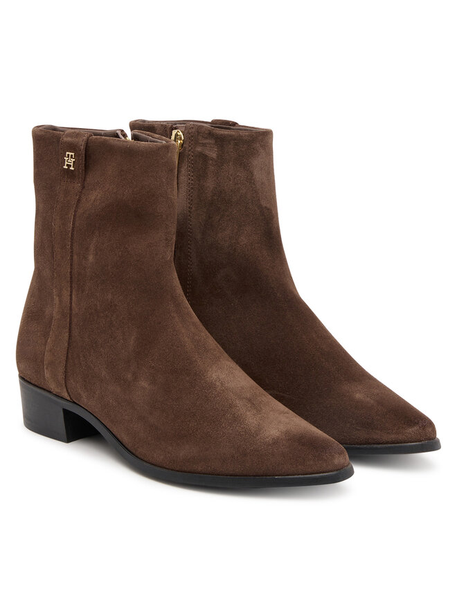 Tommy Hilfiger Μποτάκια Tommy Hilfiger Pointy Zip Bootie FW0FW08981 Καφέ