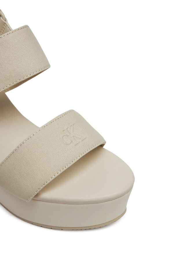 Calvin Klein Jeans Sandały Calvin Klein Jeans Wedge Sandal Webbing In YW0YW01790 Szary