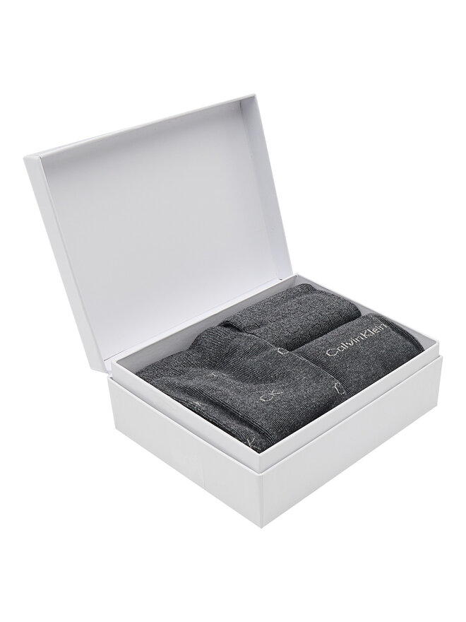 Calvin Klein Комплект 3 чифта дълги чорапи мъжки Calvin Klein 701219834 Сив