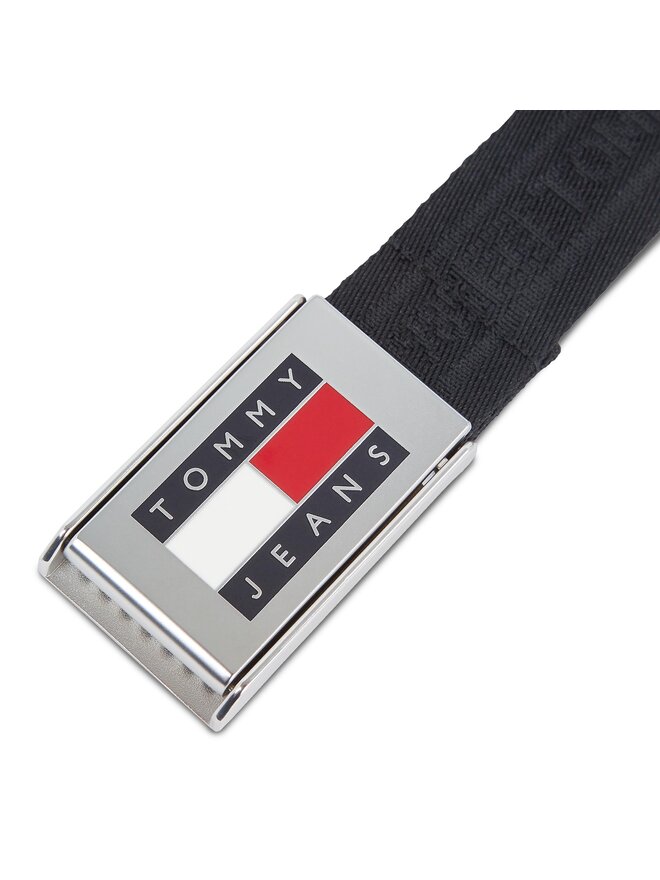Tommy Jeans Pánský pásek Tommy Jeans Tjm Heritage Webbing 3.5 AM0AM12342 Černá