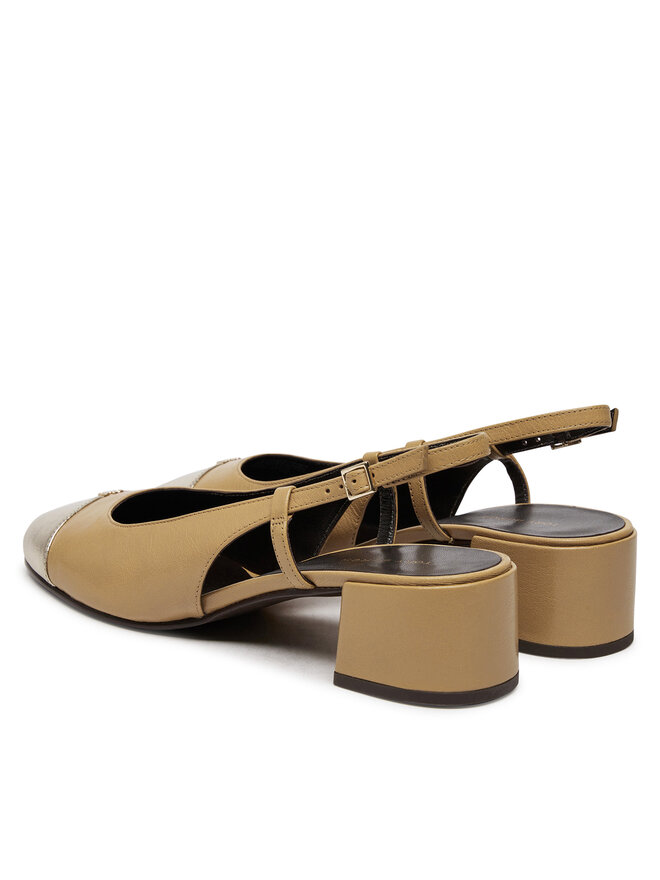 Tory Burch Sandały Tory Burch Cap-Toe Slingback Pump 156302 Beżowy