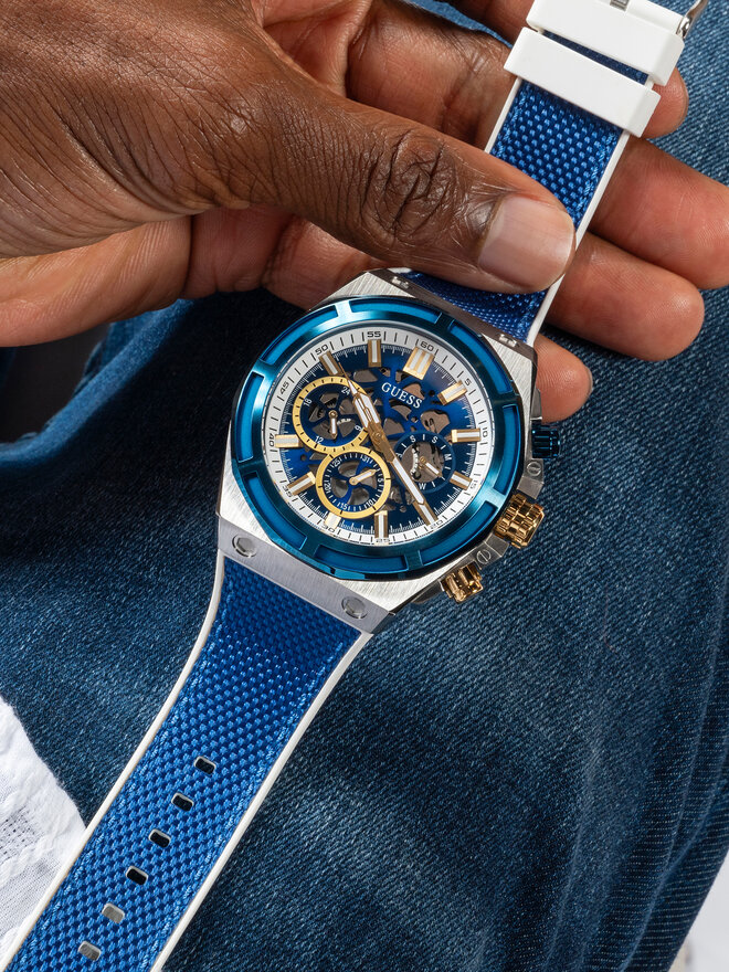 Guess Zegarek Guess Masterpiece GW0713G1 Granatowy