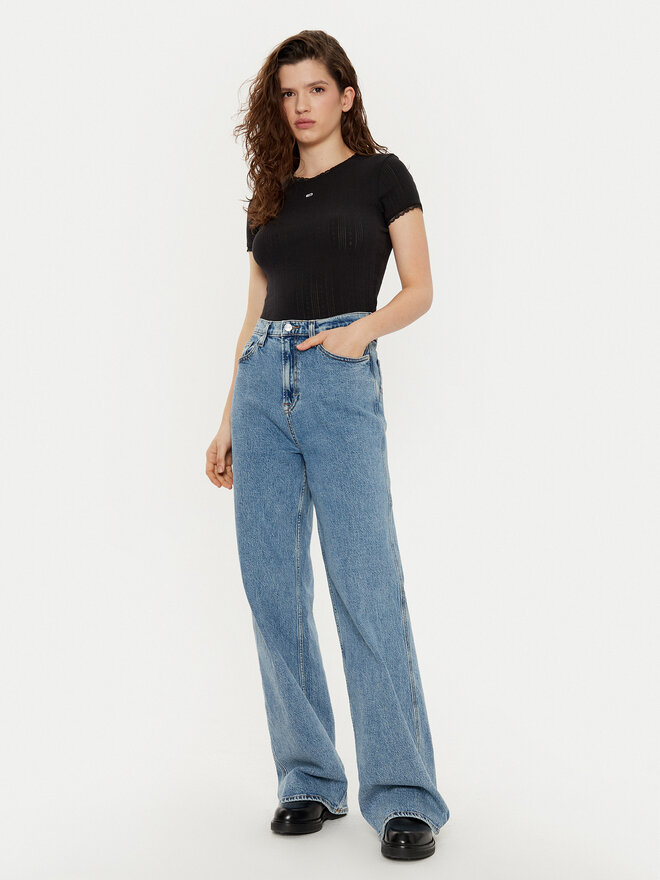 Tommy Jeans Tommy Jeans Marškinėliai DW0DW19493 Juoda Slim Fit
