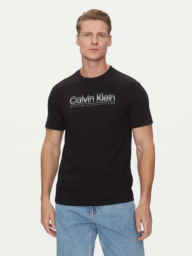 Calvin Klein Calvin Klein T-Shirt Double Logo K10K114149 Μαύρο Regular Fit