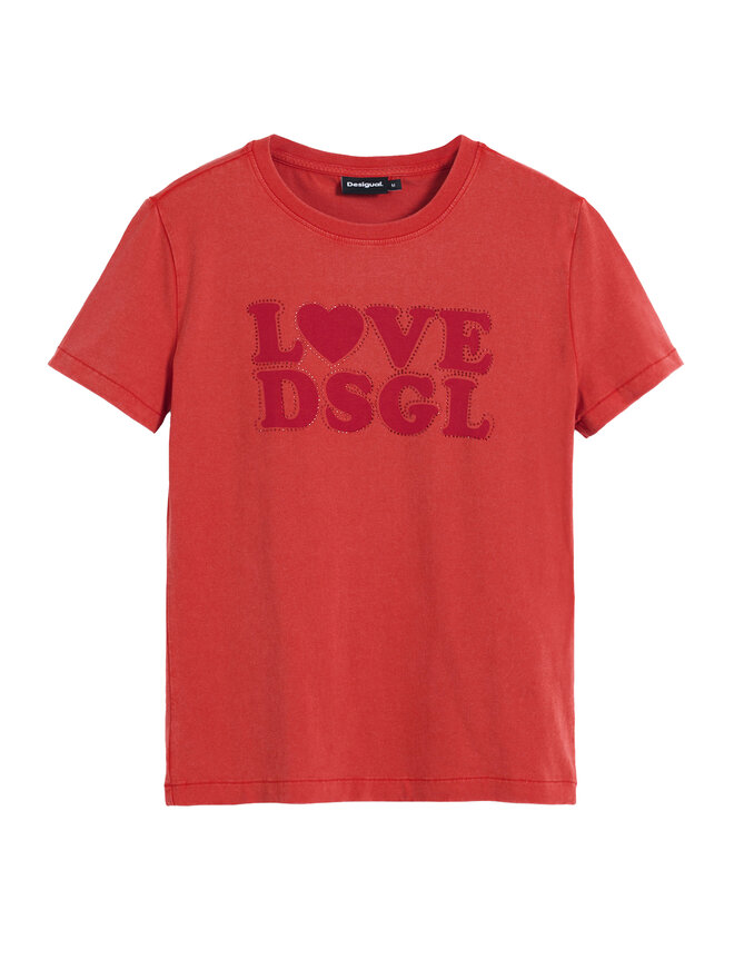 Desigual Desigual Marškinėliai Love Dsgl 25SWTK10 Raudona Regular Fit