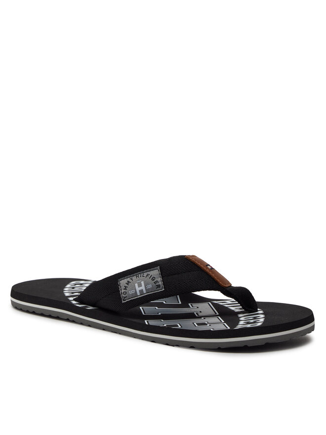 Tommy Hilfiger Zehentrenner Tommy Hilfiger Essential Th Beach Sandal FM0FM01369 Schwarz
