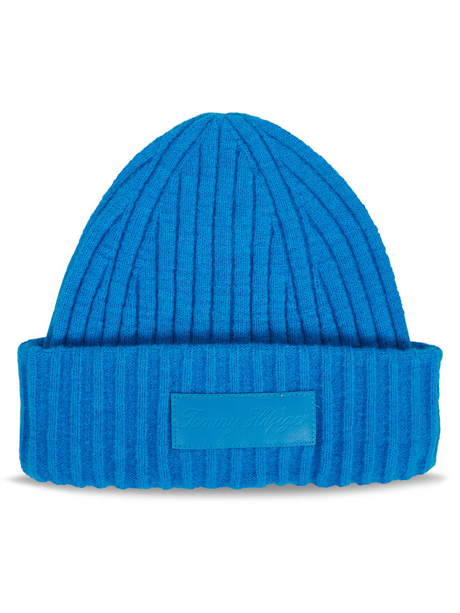 Tommy Hilfiger Czapka Tommy Hilfiger Tommy Twist Beanie AW0AW15325 Niebieski