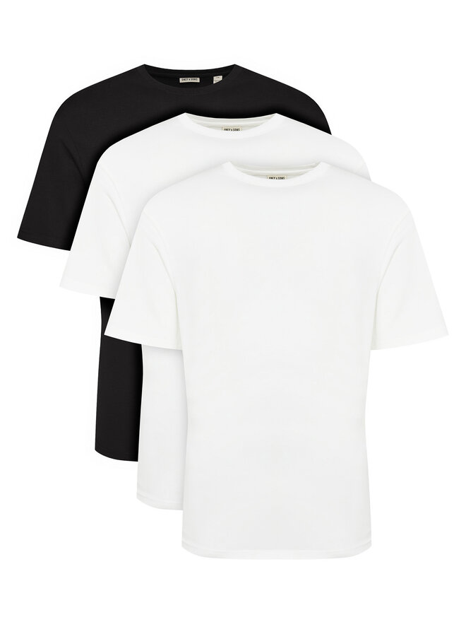 Only & Sons Only & Sons Σετ 3 T-Shirts Jeff 22034550 Λευκό Relaxed Fit