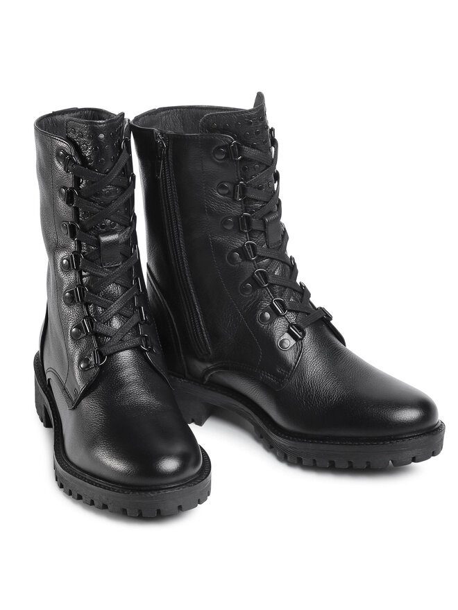 Geox Schnürstiefeletten Geox D Hoara G D04FTG 00085 C9999 Schwarz