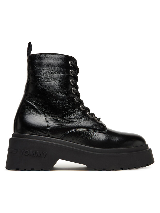 Tommy Jeans Μποτάκια Tommy Jeans Tjw Chunky Shiny EN0EN02848 Μαύρο