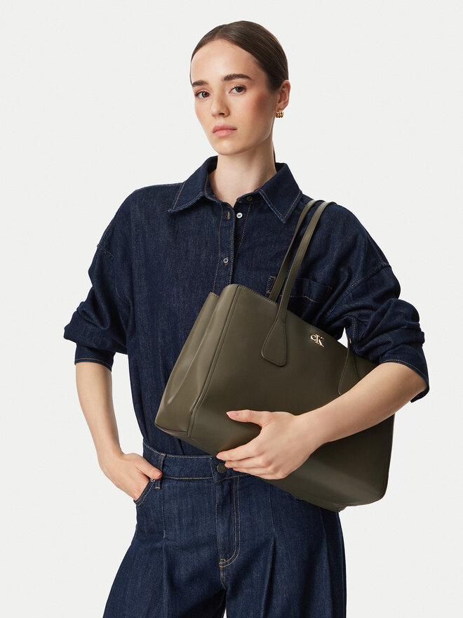 Calvin Klein Handtasche Calvin Klein Ck Medium Work Tote LV04F3442G Grün