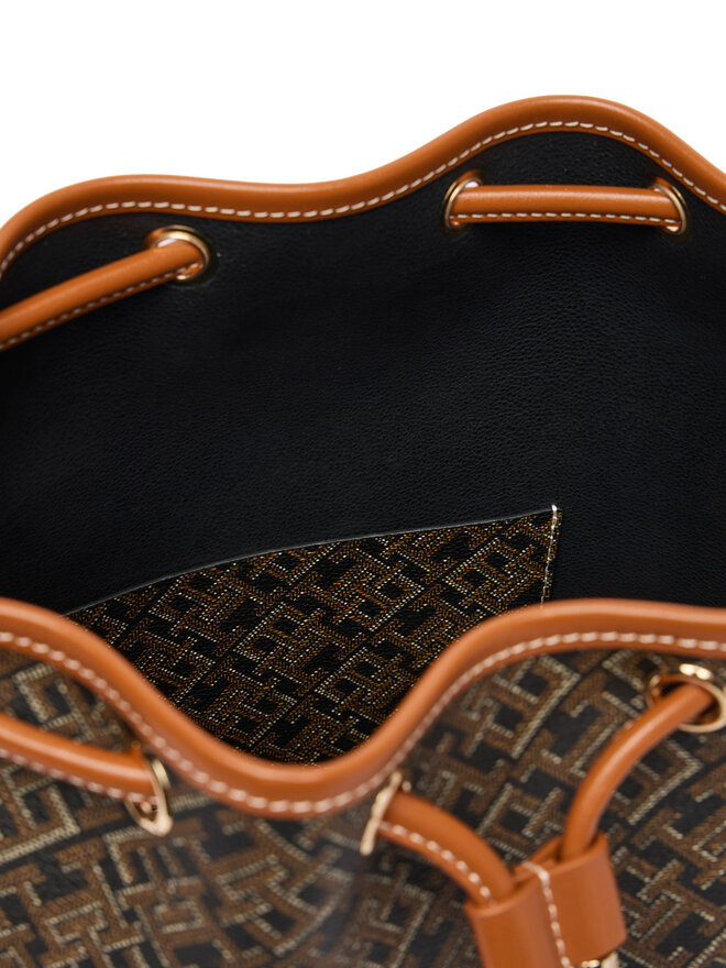 Tommy Hilfiger Handtasche Tommy Hilfiger Th Monoplay Bucket Le AW0AW18847 Schwarz