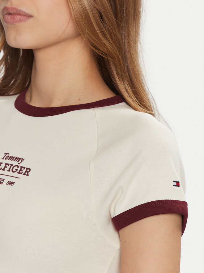 Tommy Hilfiger Tommy Hilfiger T-Shirt WW0WW43898 Μπεζ Slim Fit