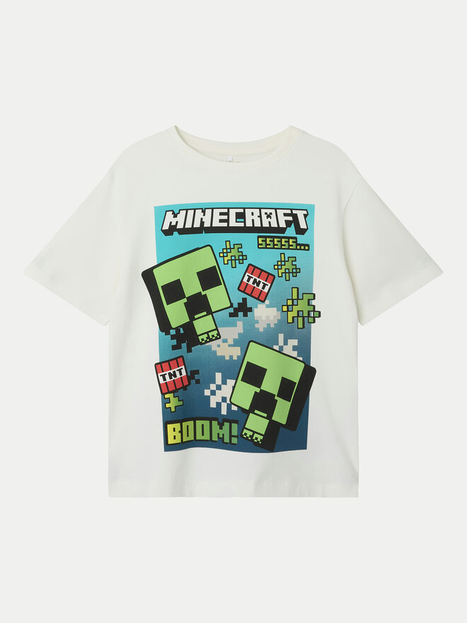 NAME IT NAME IT Marškinėliai Minecraft 13240871 Balta Standard Fit