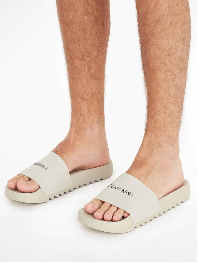 Ciabatte Calvin Klein Chuncky Pool Slide Rub HM0HM01063 Grigio escarpe