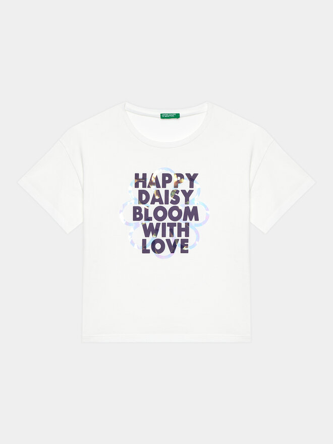 United Colors Of Benetton United Colors Of Benetton Marškinėliai 3096C10I0 Balta Regular Fit