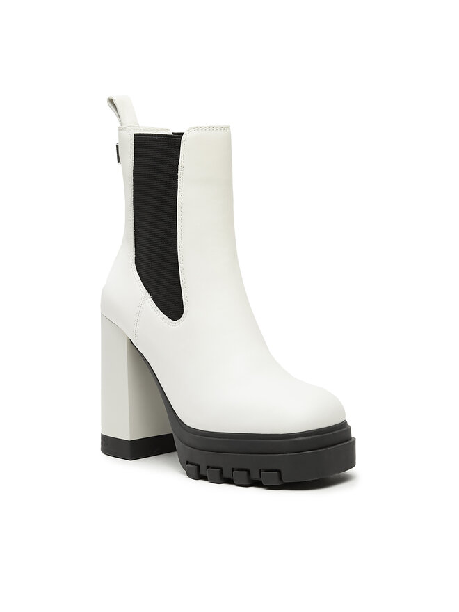 Tommy Jeans Botki Tommy Jeans Tjw High Heel Chelsea EN0EN02306 Biały