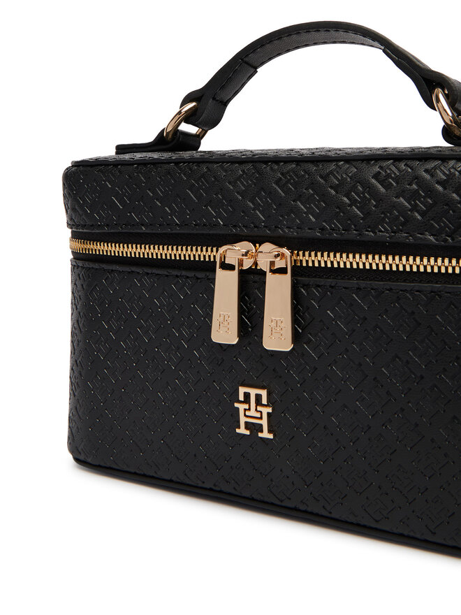 Tommy Hilfiger Handtasche Tommy Hilfiger Th Icon Chain Vanity Bag Mono AW0AW19021 Schwarz