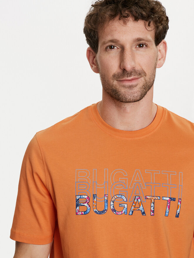 Bugatti Bugatti Marškinėliai 8350 55043A Oranžinė Regular Fit