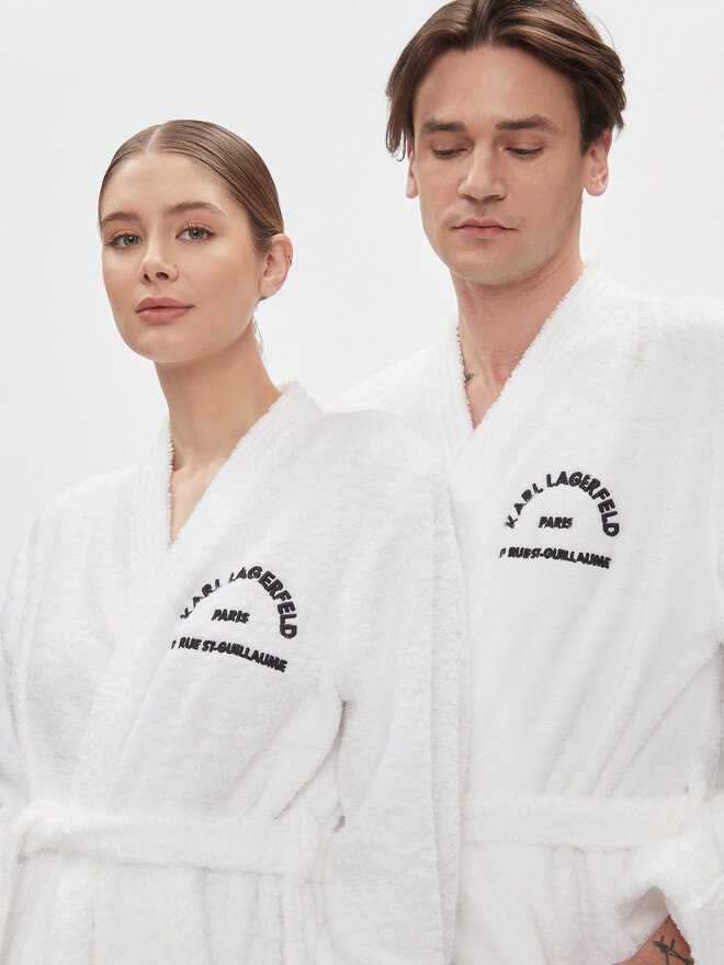 KARL LAGERFELD KARL LAGERFELD Bademantel Unisex Logo 225W2190 Weiß