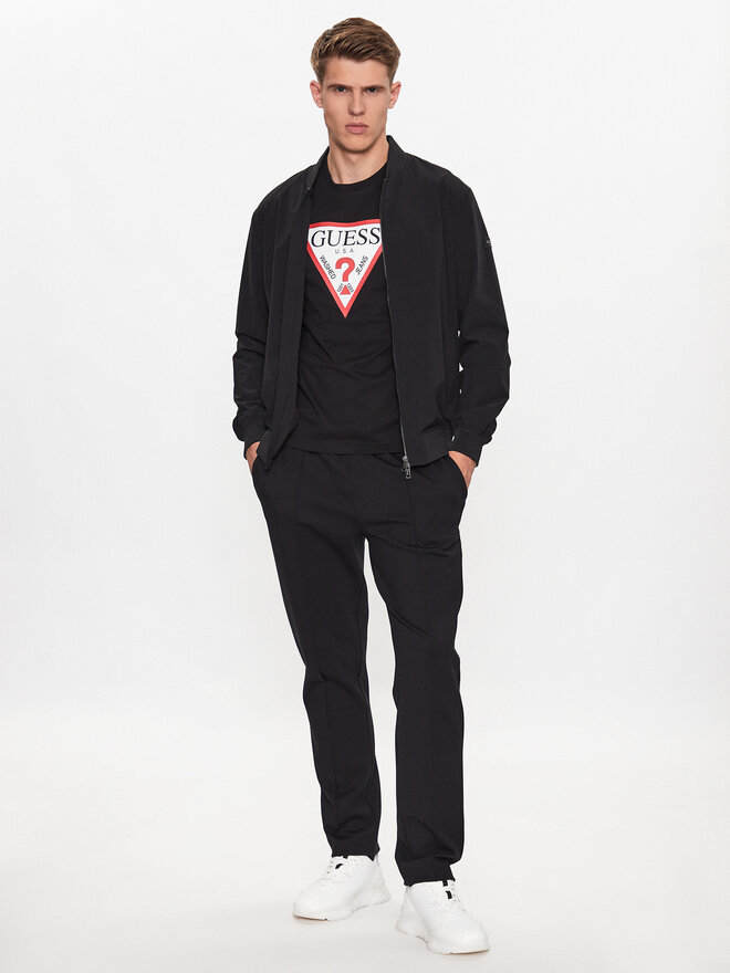 Guess Guess Marškinėliai M2YI71 I3Z14 Juoda Slim Fit