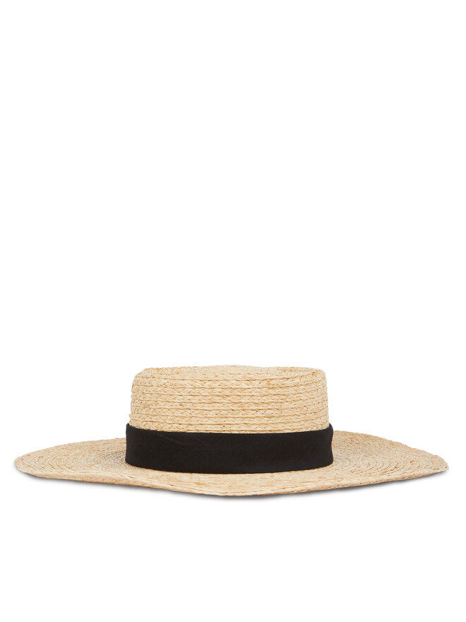 Calvin Klein Kapelusz Calvin Klein Ck Metal Linen Band Straw Hat K60K612915 Beżowy