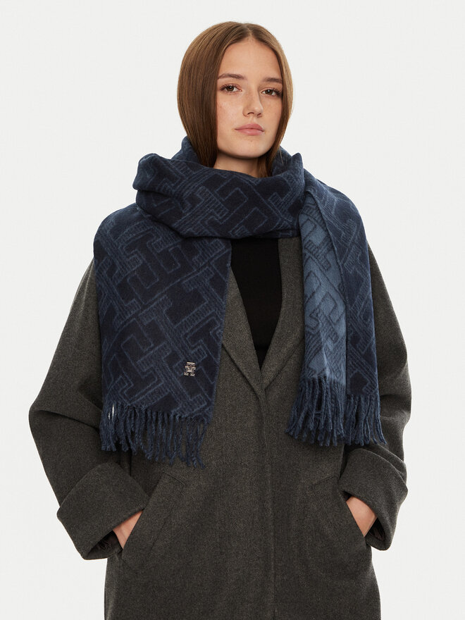 Tommy Hilfiger Šál Tommy Hilfiger AW0AW16650 Tmavomodrá