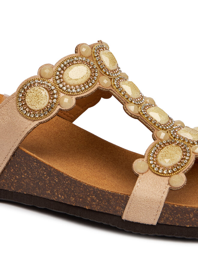 Scholl Pantoletten Scholl Zanzibar T-Bar MF00809 Beige